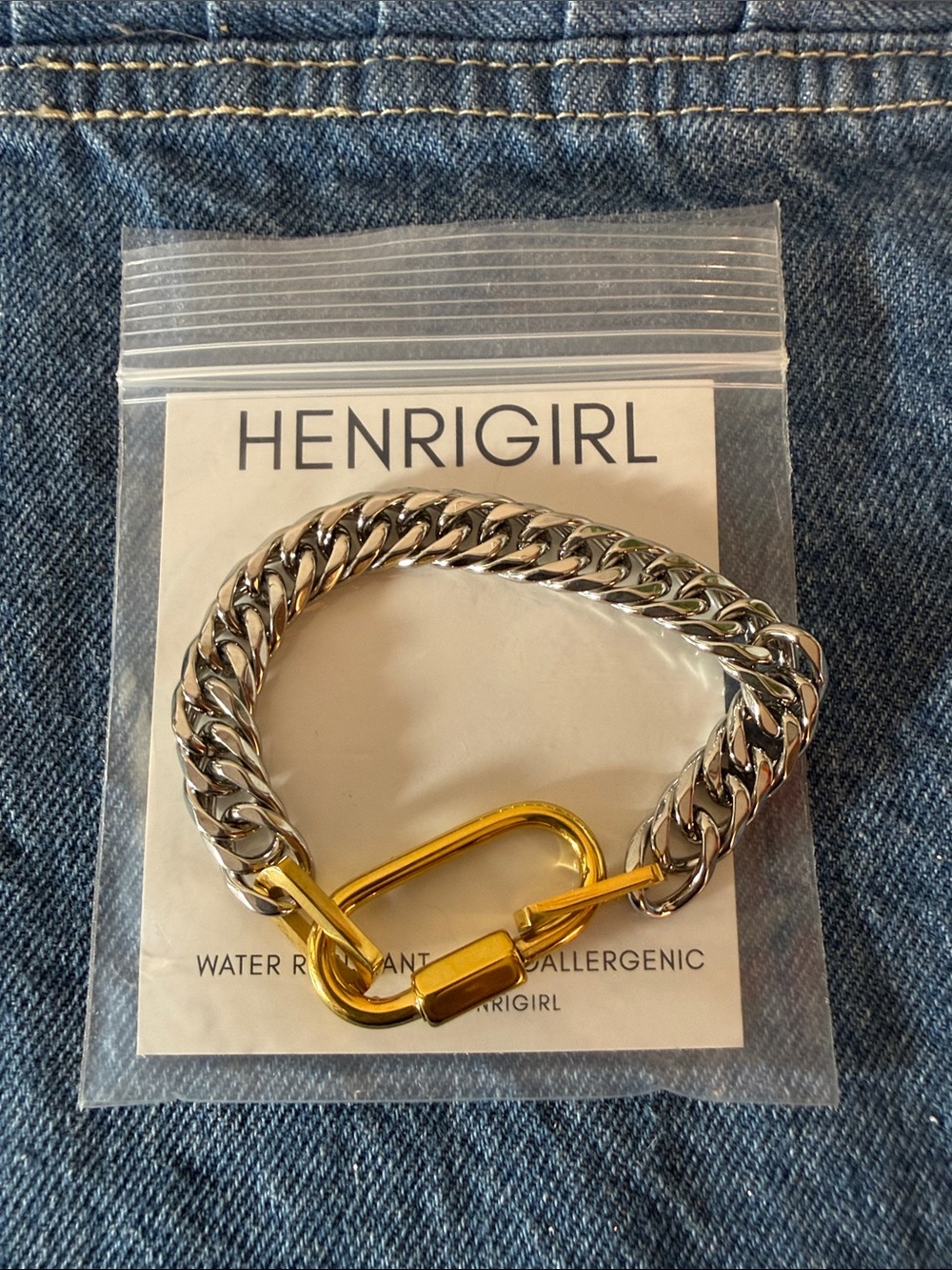 HenriGirl Bracelet Two Toned in Silver and Gold Tones - Picture 2 of 2